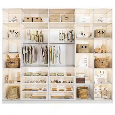 现代儿童衣柜3D模型下载